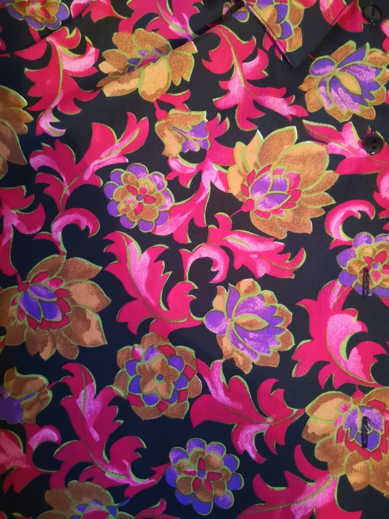Vintage Gold Lotus Floral BlouseShirtJacket