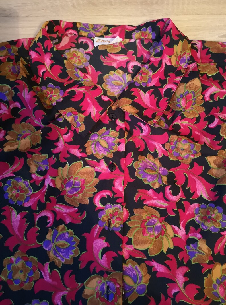 Vintage Gold Lotus Floral BlouseShirtJacket