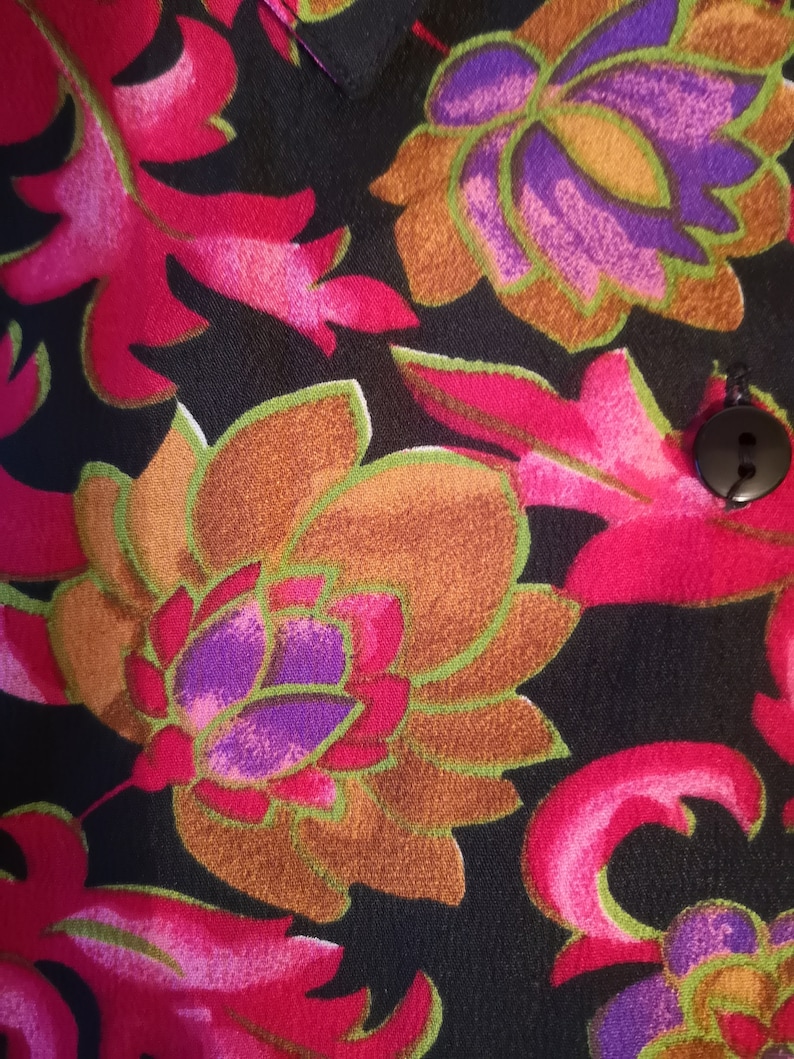 Vintage Gold Lotus Floral BlouseShirtJacket