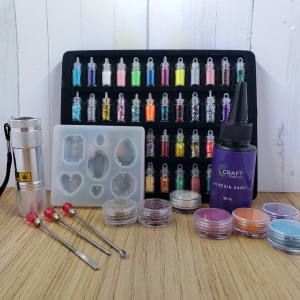 UV resin starter kit, all inclusive craft set for resin art