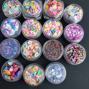 15 x Clay slices, sprinkles, glitter mixes, resin art add ins, nail art supplies