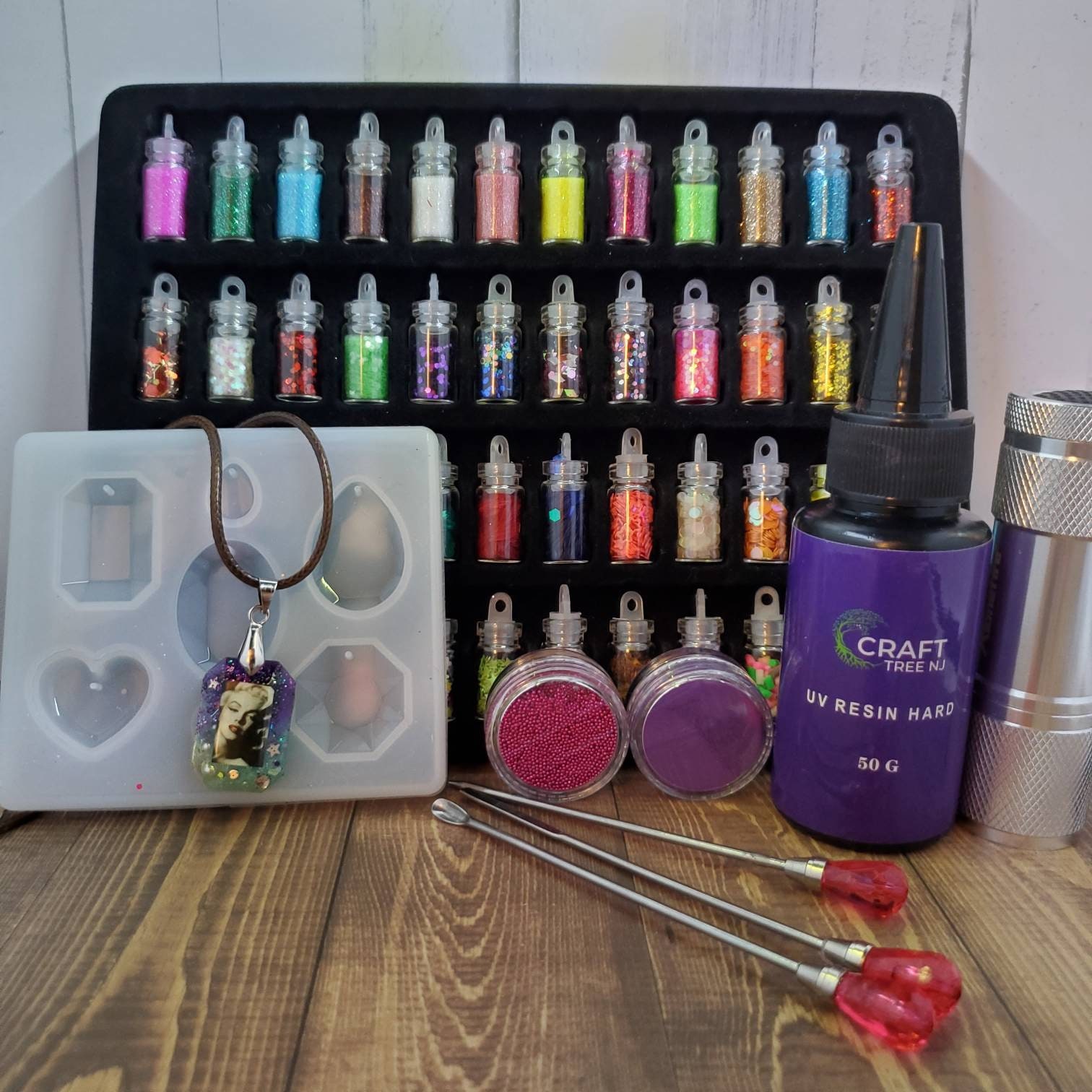 Resin jewelry kit UV resin starter kit necklace craft kit Etsy