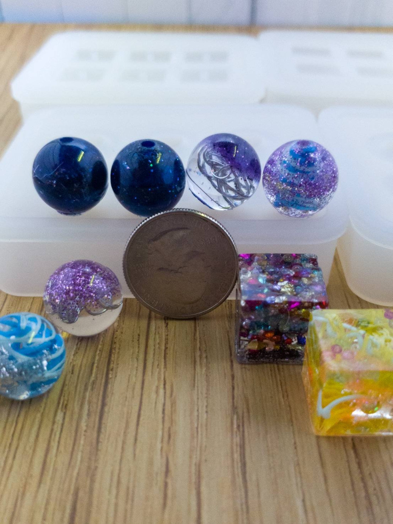 Resin Bead Molds Round and Square Molds Uv Resin Epoxy Resin Etsy