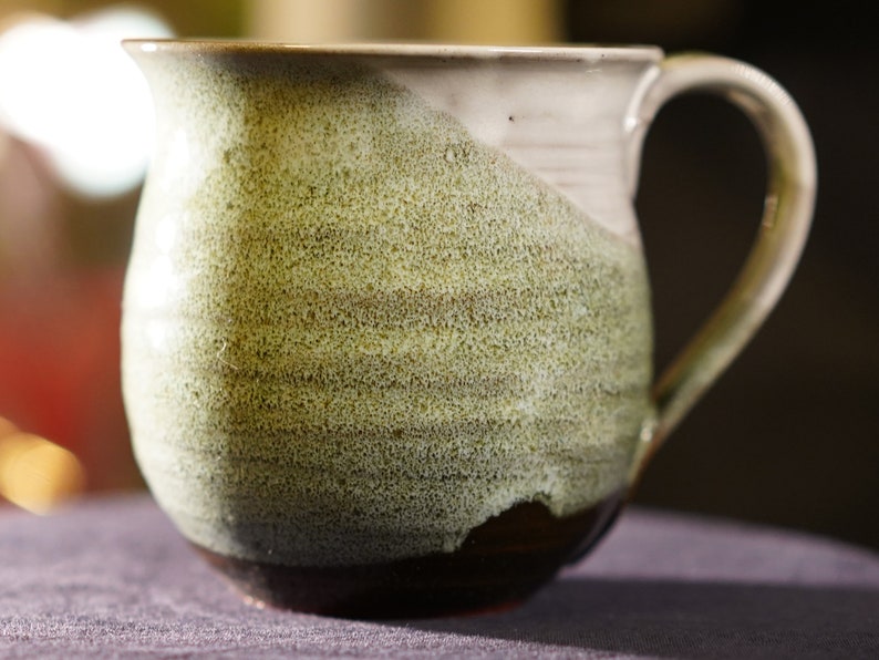 Cup / mug ceramic handmade handmade various glazes blue red green brown effect glazes, coffee mug, coffee pot, tea pot image 1