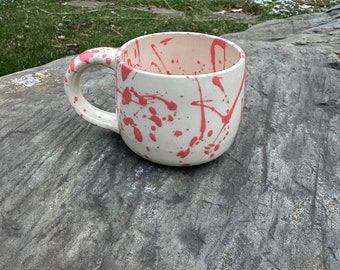 8oz Pink Splatter Mug