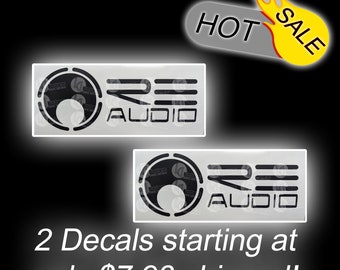 RE Audio Car Audio Logo (2) Vinyl Decals - Free upgraded shipping and REAL USPS tracking included in price - Best value on Etsy
