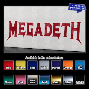 Megadeth Logo Vinyl Decals - 2 pack - REAL tracking included in price - Best value on Etsy