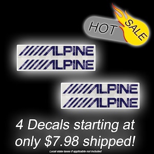 Alpine Car Audio Logo (4) Vinyl Decals - Free upgraded shipping and REAL USPS tracking included in price - Best value on Etsy