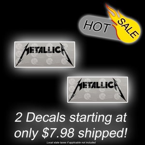 Metallica Logo (2) Vinyl Decals - Free upgraded shipping and REAL USPS tracking included in price - Best value on Etsy