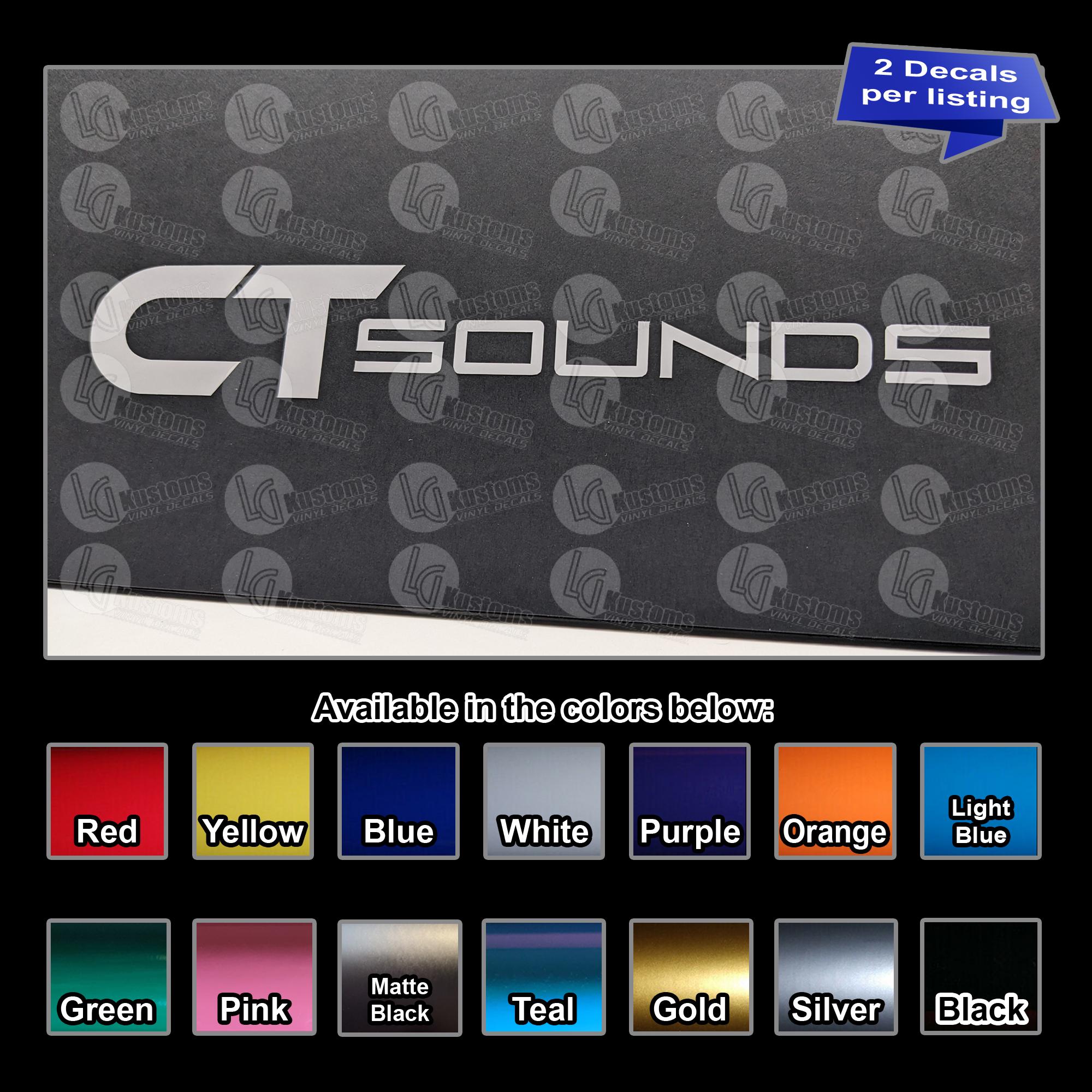 CT Sounds Car Audio Logo Vinyl Decals - 2 Pack - REAL Tracking Included ...