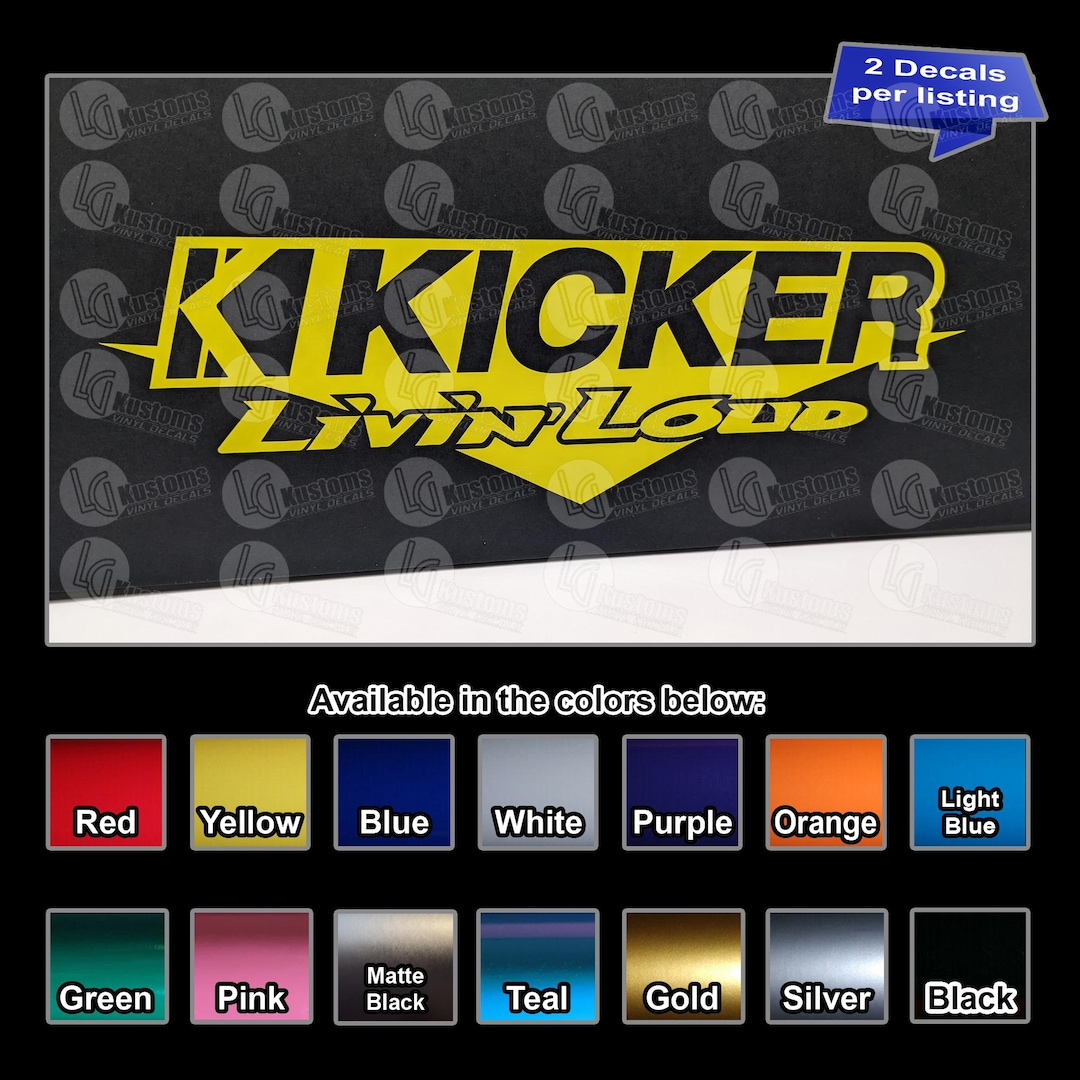 Kicker Car Audio Logo Vinyl Decals - 2 Pack - REAL Tracking