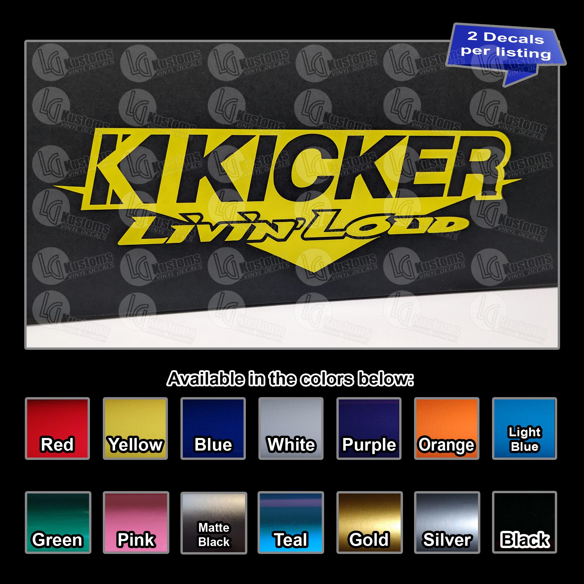 Kicker Car Audio Logo Vinyl Decals - 2 Pack - REAL Tracking