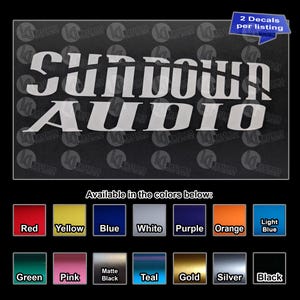 Sundown Audio Car Audio Logo Vinyl Decals - 2 pack - REAL USPS tracking included in price - Best value on Etsy