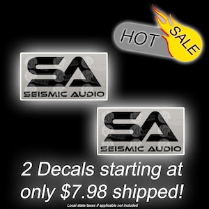 Seismic Audio Car Audio Logo (2) Vinyl Decals - Free upgraded shipping and REAL USPS tracking included in price - Best value on Etsy