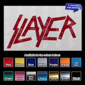 Slayer Logo Vinyl Decals - 2 pack - REAL USPS tracking included in price - Best value on Etsy
