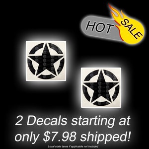 Military Army Star Logo (2) Vinyl Decals - Free upgraded shipping and REAL USPS tracking included in price - Best value on Etsy