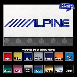 Alpine Car Audio Logo Vinyl Decals - 4 pack - REAL USPS tracking included in price - Best value on Etsy
