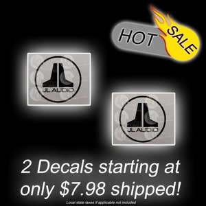 JL Audio Car Audio Logo (2) Vinyl Decal - Free upgraded shipping and REAL USPS tracking included in price - Best value on Etsy