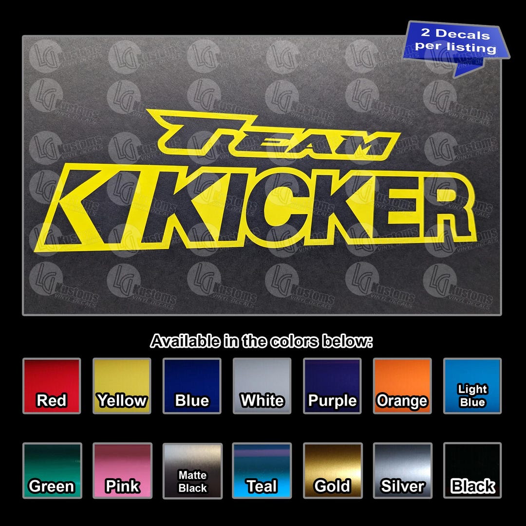 あさひ　kicker LOG Team Kicker Car Audio Logo Vinyl Decal - 2 Pack - REAL USPS