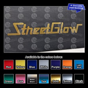 StreetGlow Underglow Neon LED Logo Vinyl Decals - 4 pack - REAL tracking included in price - Best value on Etsy