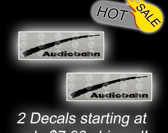 Audiobahn Car Audio Logo (2) Vinyl Decal - Free upgraded shipping and REAL USPS tracking included in price - Best value on Etsy