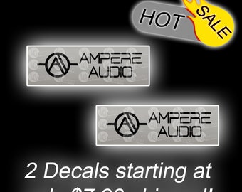 Ampere Audio Car Audio Logo (2) Vinyl Decals - Free upgraded shipping and REAL USPS tracking included in price - Best value on Etsy