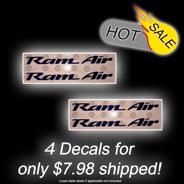 Ram Air Decals (4) 1997-2002 Trans Am Firebird WS6 Pontiac Formula Hood OEM Size - Free shipping and REAL USPS tracking included in price!