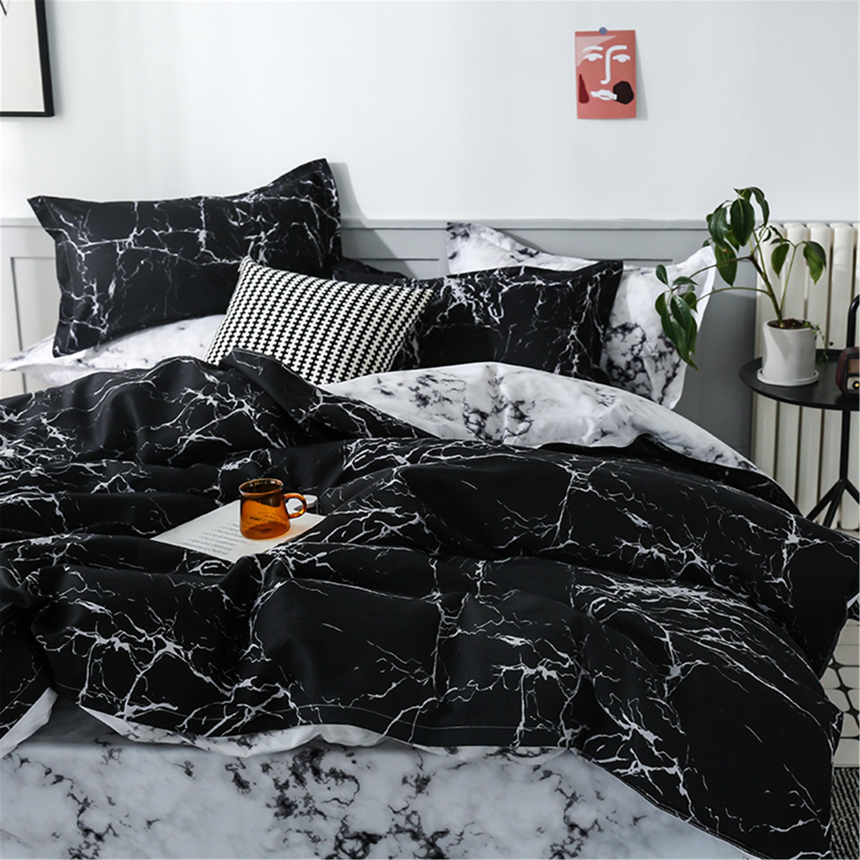 Marble Bedding - Etsy UK