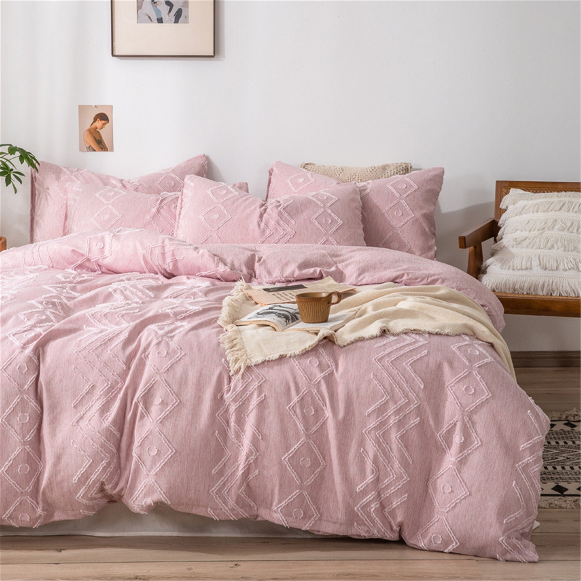 Pink Bed Linen Set.eu Size Bed Linen.girls Duvet Etsy UK