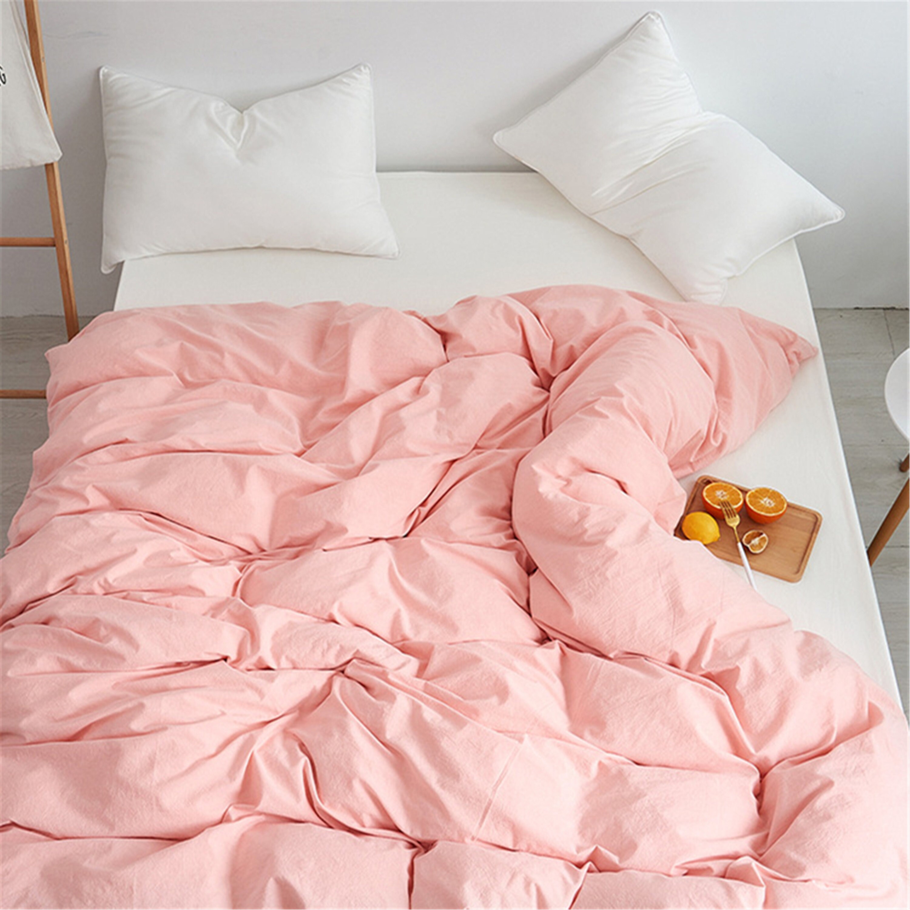 Light pink Fresh cotton bed cover. Summer duvet cover. Only Etsy