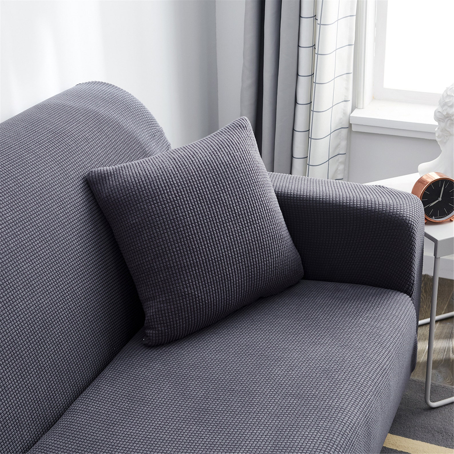 Dark grey monochrome sofa cover. sofa cover. Allinclusive Etsy