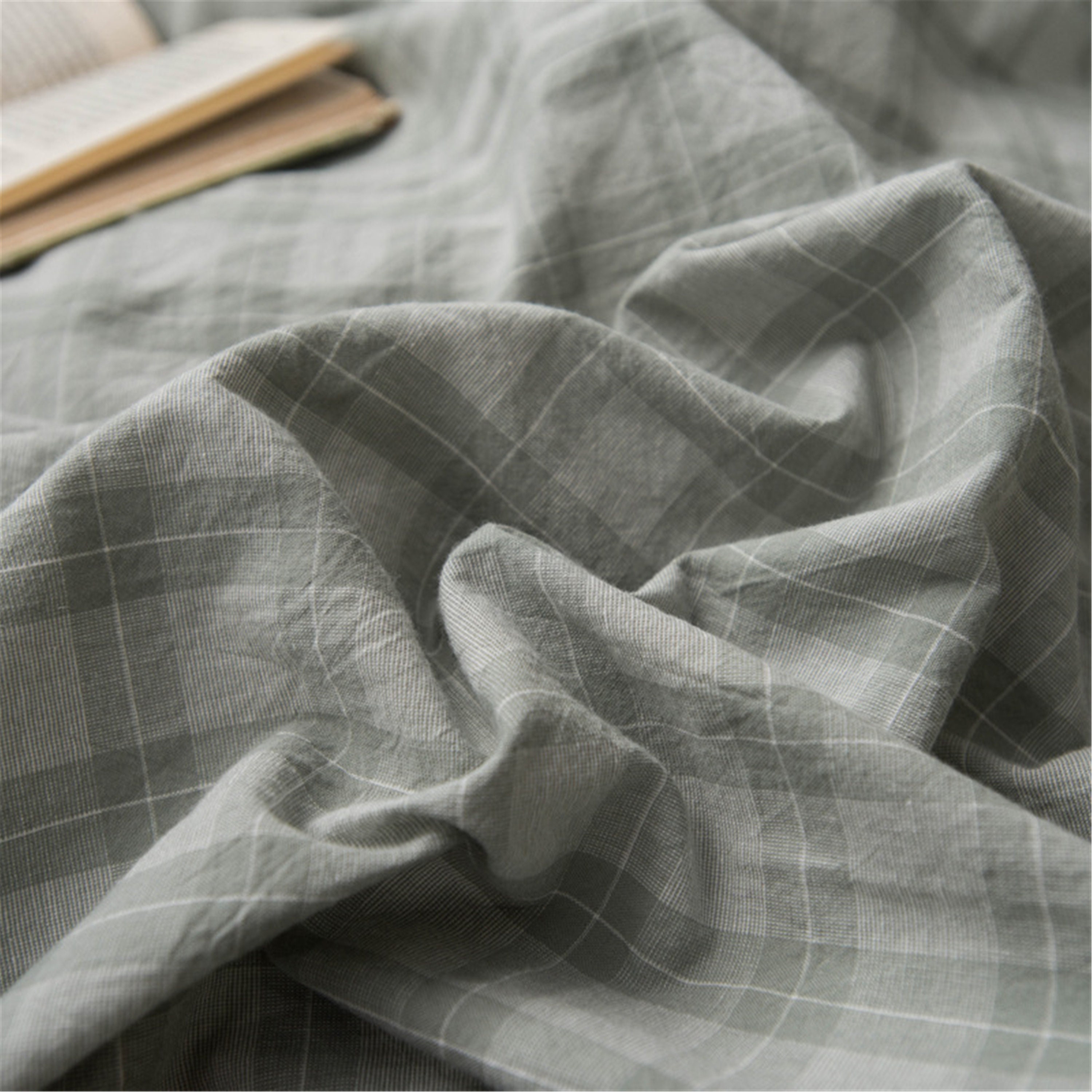Checkered grey-green duvet cover. Summer cotton bedding. Duvet | Etsy