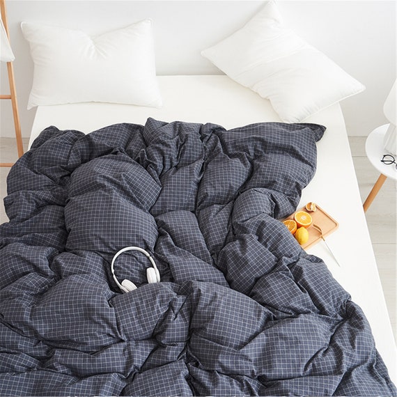 Black Checkered Duvet Cover. Duvet Cover in 100 Cotton. Only Etsy