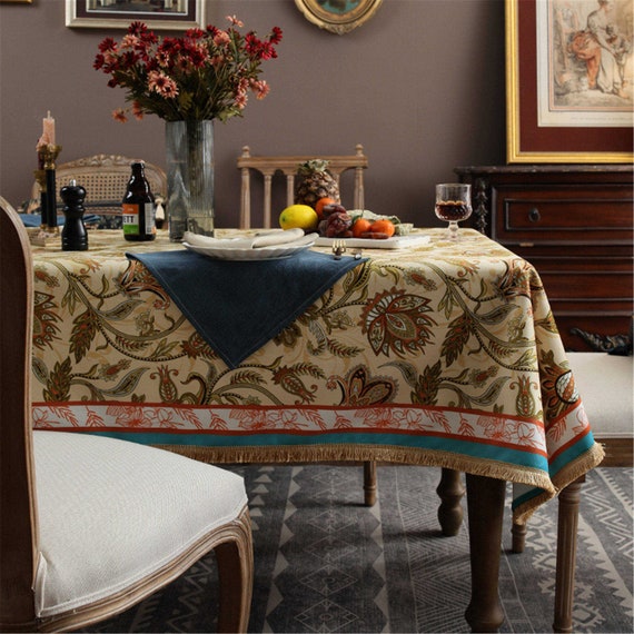 klem vriendelijke groet thee Mooi tafelkleed met bloemenpatroon. Retro rechthoekig - Etsy België