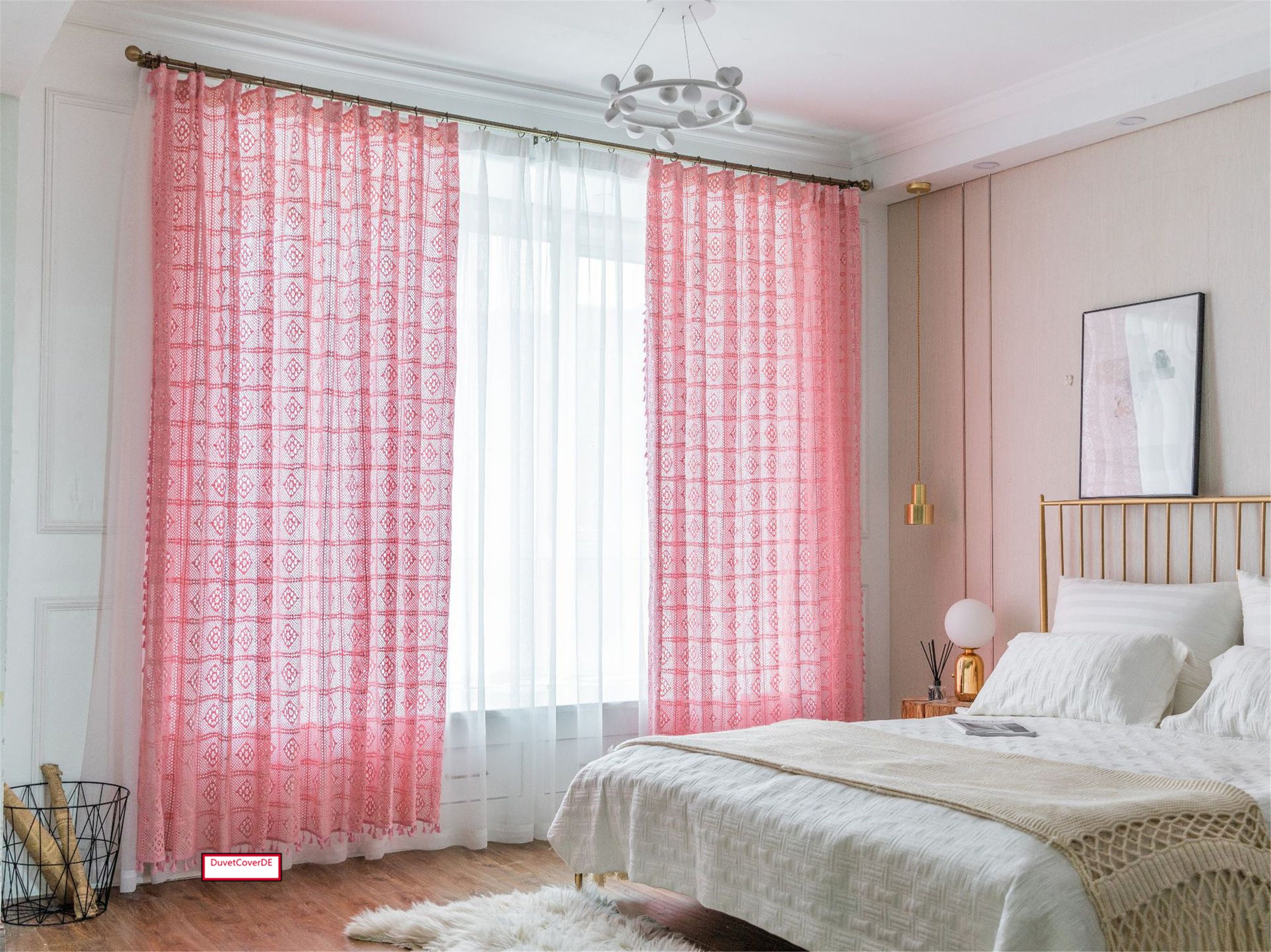 Ein Stück Rosa Fenstervorhang. Baumwolle durchscheinend retro | Etsy