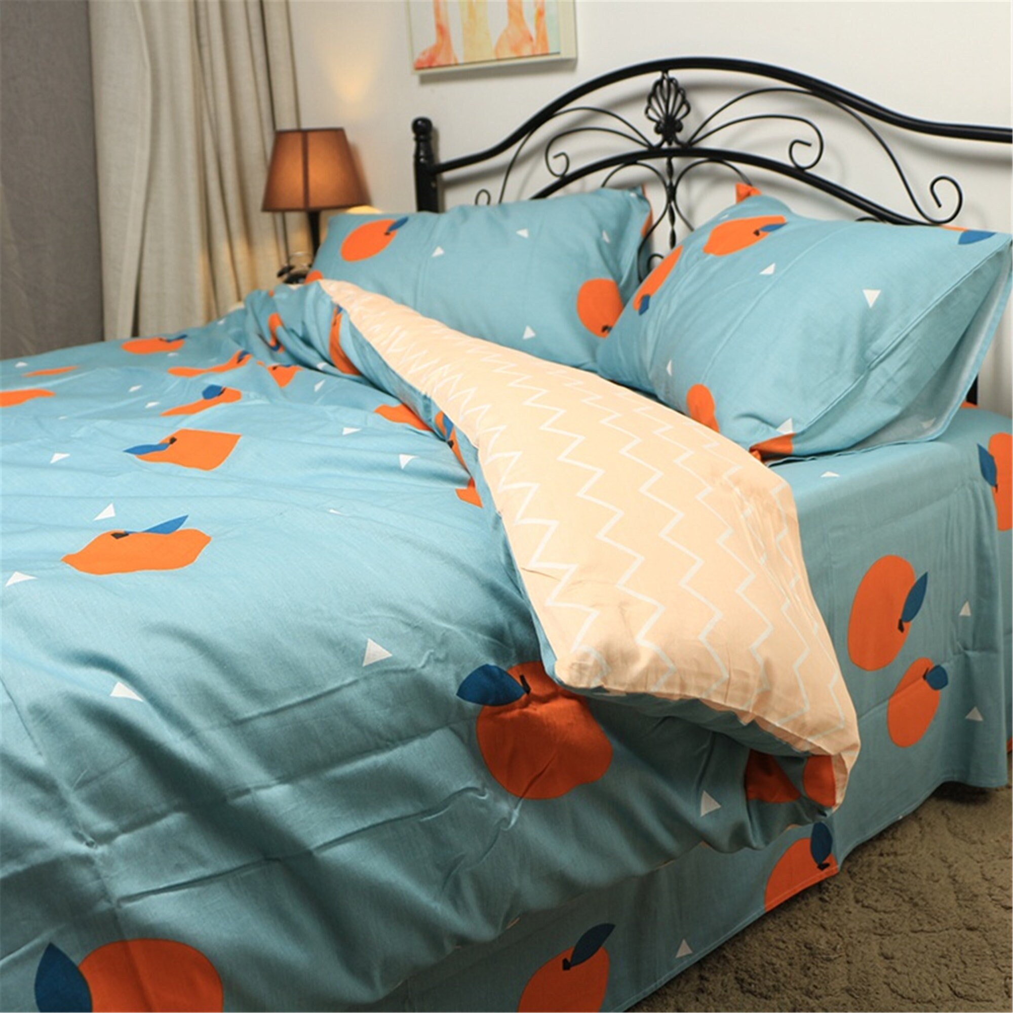 Blueorange Duvet Cover.fruit Pattern Kids Bed Linen Etsy UK