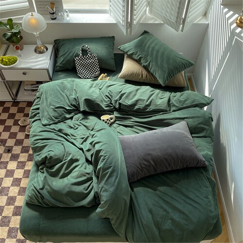 Warm Duvet Cover.velvet Soft Fitted 