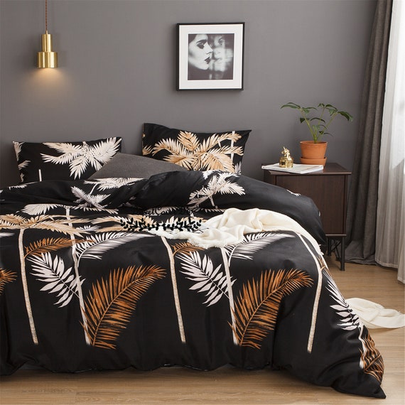 Duvet Cover Bohemian Plant Pattern Bed 