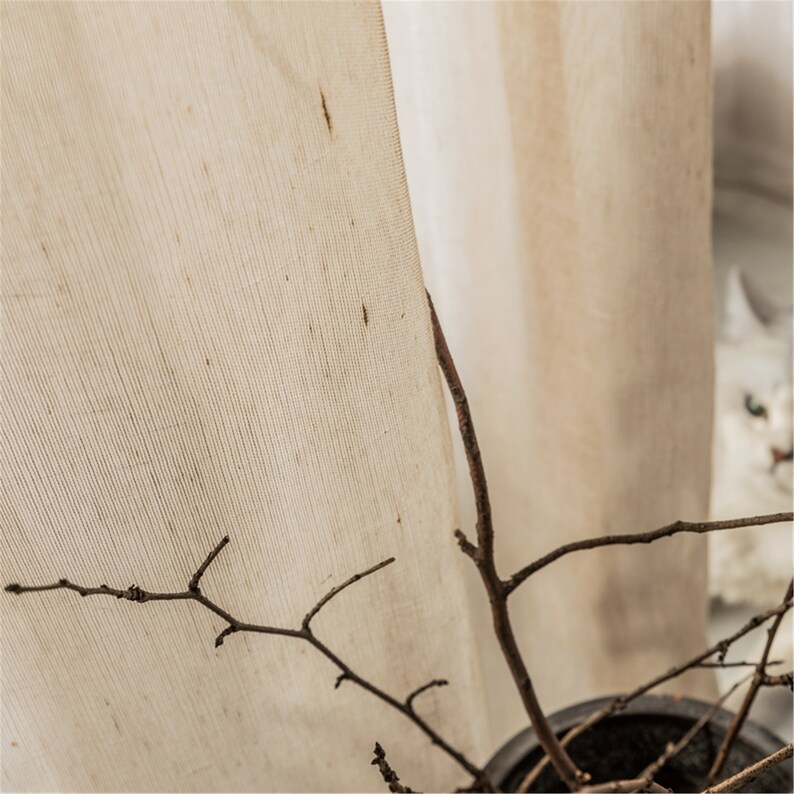 Vintage Leinen Vorhang. 1PC Böhmische Vorhang. Mullvorhang. | Etsy