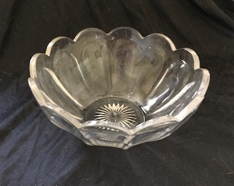 Heisey Colonial Oval Bowl Pickle Dish Elegant Glass Sunburst Clear Signed 9in. 