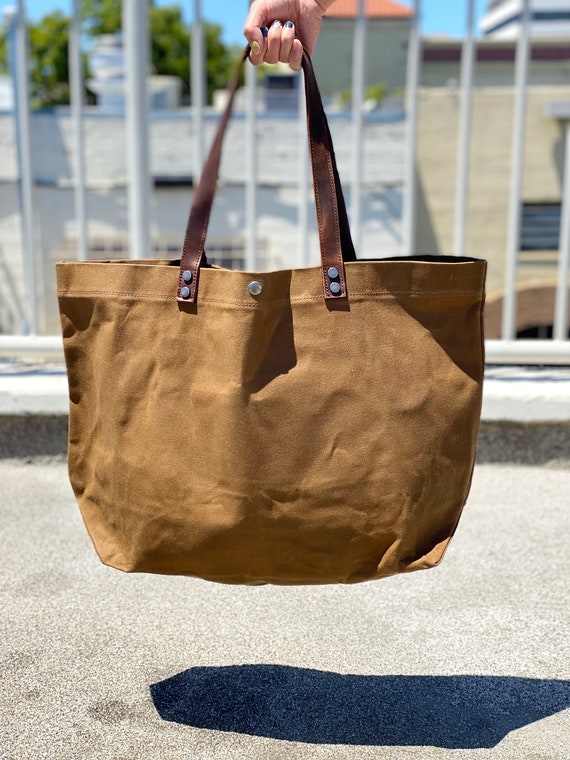 Large Waxed Canvas Tote Bag Eco Friendly Reusable Shopping Bag Heavy Duty Vintage Rustic Heritage Hand Bag Minimalist Etsy Canada