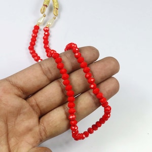 Amazing Red Small Glass Beads Choker Red Bead Necklace Simple Red Crystal Necklace Women’s Necklace Red Beads 5 MM Boho Necklace Gift for