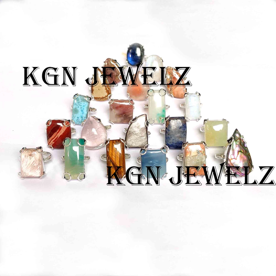 Natural Mix Color Gemstone Ring, Handmade Jewelry Silver Plated Ring ...