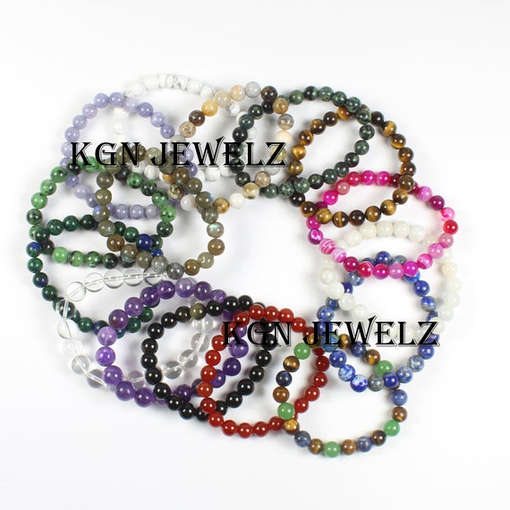 Handmade Natural Crystal Bead Bracelet: 8mm/10mm Gemstone Bracelet