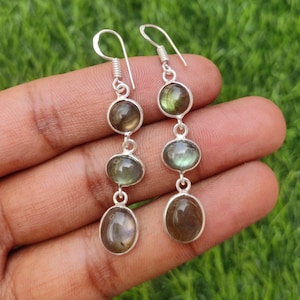 Natural Labradorite Earrings, Labradorite Dangle Earrings, Dangle & Drop Earring, Gemstone Earrings For Women, Boho Earring Gift For Her