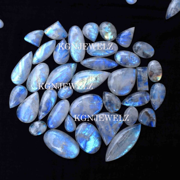 Natural Rainbow Moonstone Wholesale Gemstone Lot Mix Shape and Size Bulk Gemstone, Jewelry Gemstone Cabochon Lot, Bulk Gemstone Lot