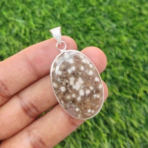 Beautiful Ocean Jasper Pendant, Gemstone Pendant, Vintage Pendant ,Silver Plate Pendant, Designer Jewelry, Gemstone Pendant for Girls