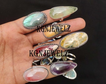 Lot De 1000 Bagues Tournantes Améthyste – Pierres Plaqué Argent 925 – Bijoux Fait Main