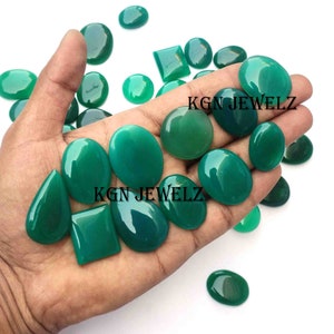Natural Green Onyx Bulk Gemstone Lot, Wholesale Lot, Onyx Lot, Jewelry Making Loose Cabochon, Bulk Gemstone Wholesale Lot Loose Stone