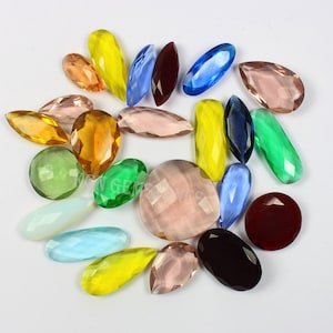 Multi Clear Glass Gemstone, Glass Faceted Gemstone, Jewelry Making Gemstone, Wire Wrapping Gemstone, Wholesale Price Gemstone, Mix Shape